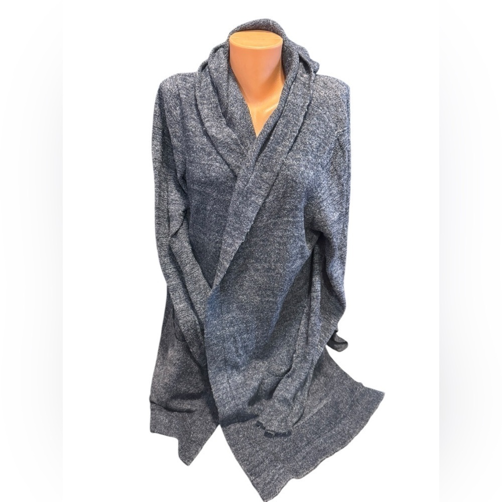 Barefoot Dreams CozyChic Lite 905 Resort Hooded Cardigan Gray Plus Size 1X